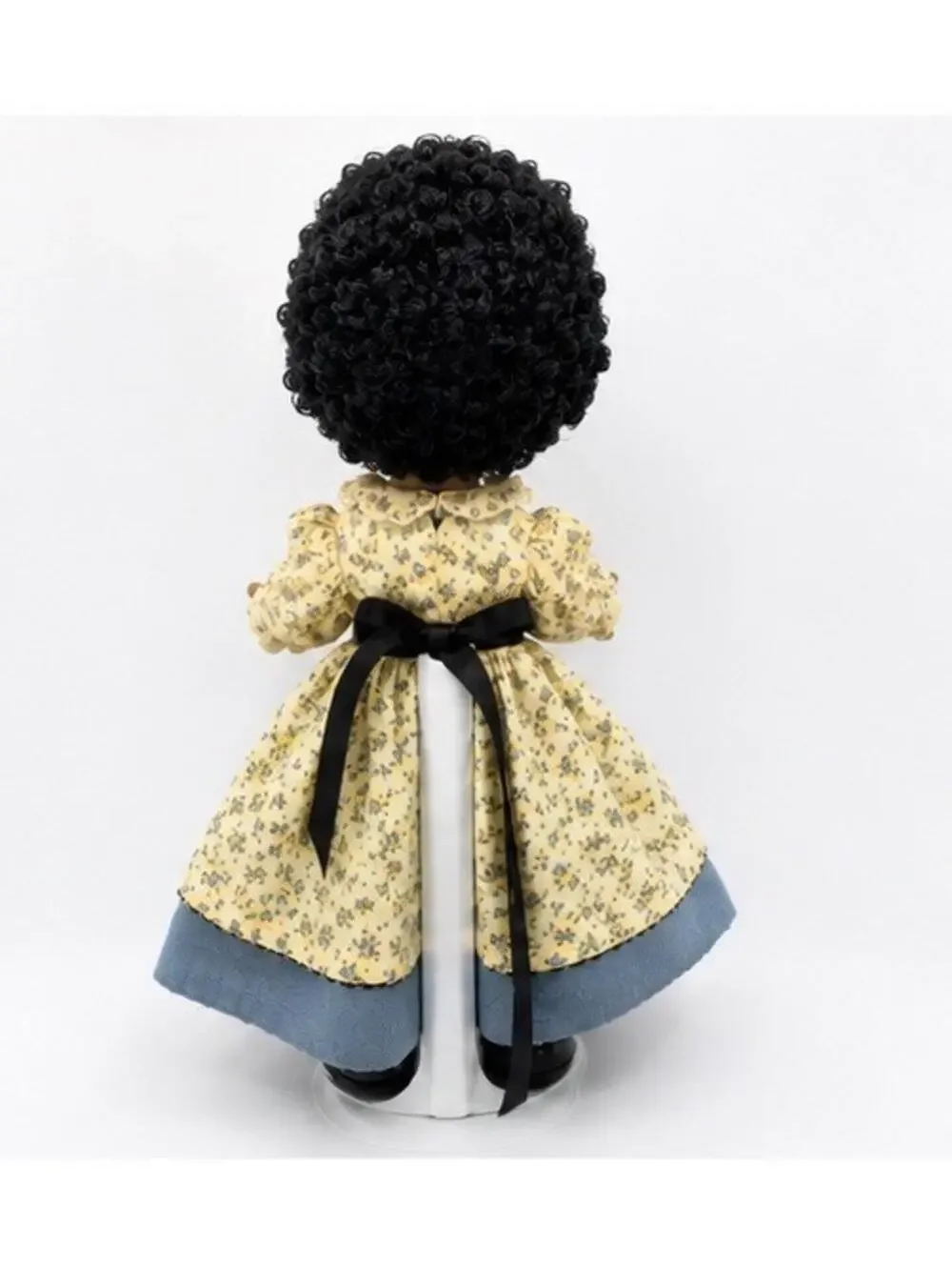 Vintage Maize Precious Moments Black Doll w/ Stand Blue Floral Dress - Picture 2 of 2